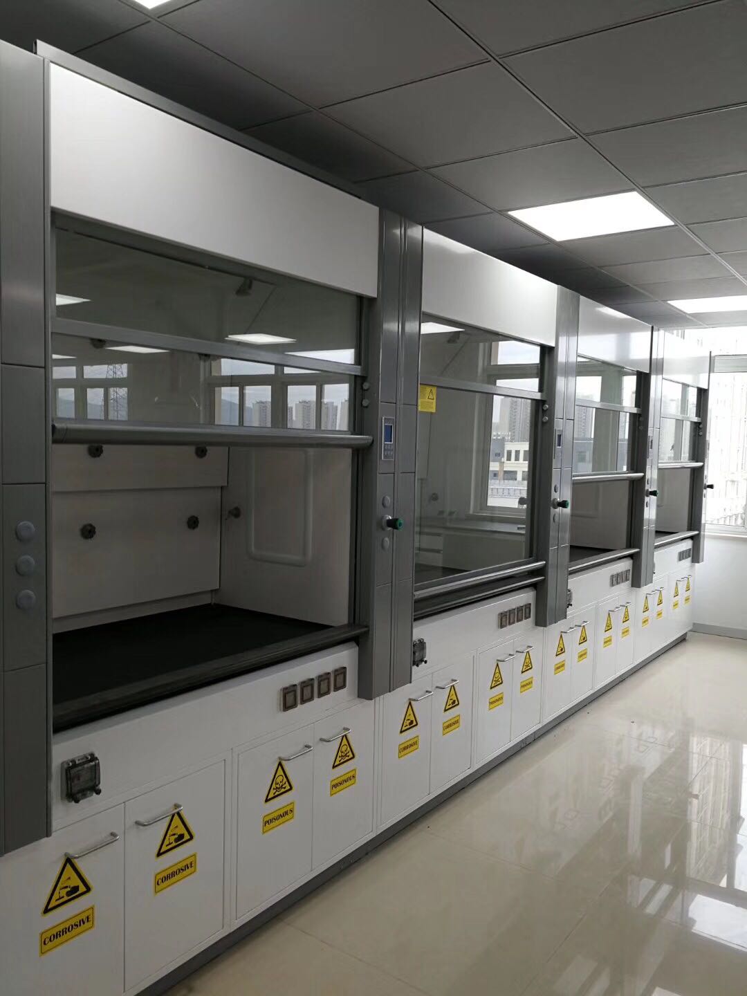 Laboratory fume hood, industrial chemical laboratory exhaust cabinet, corrosion resistant lab ventilation workstation for chemical experiment safety
